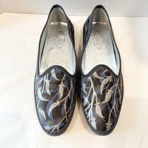 Tod's Tess Patterned Slip-on Flat In Antracite 39.5 New US 9.5